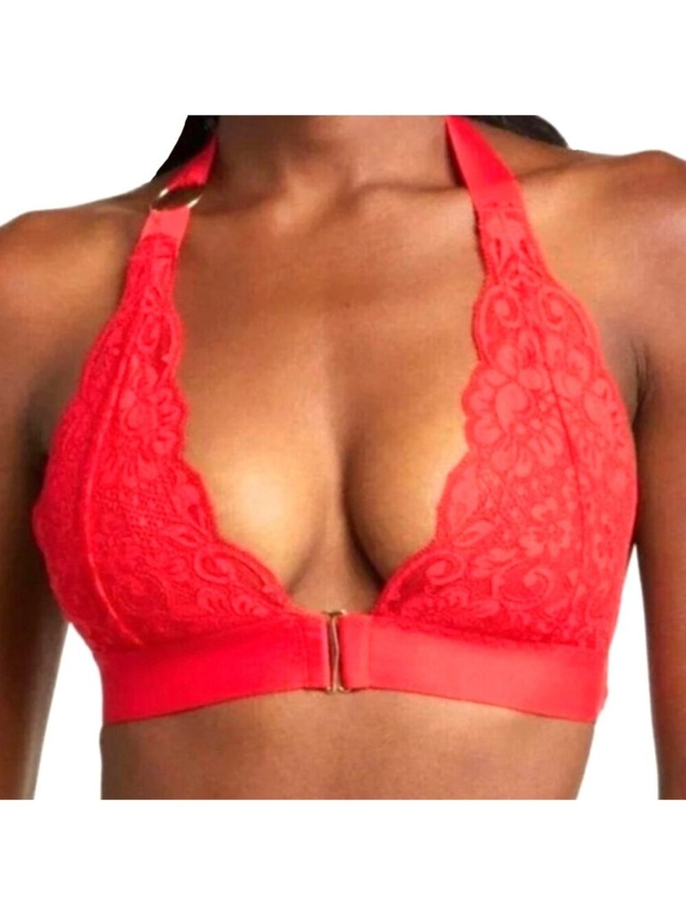 We are HAH Groupie Bralette Sheer Lace Halter Extra Small #61677